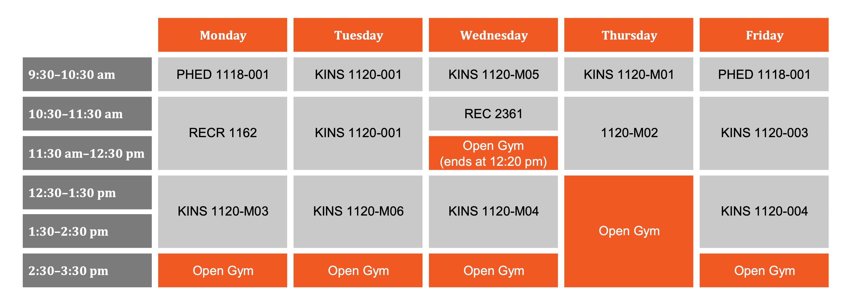 Langara. Campus Recreation: Open Gym