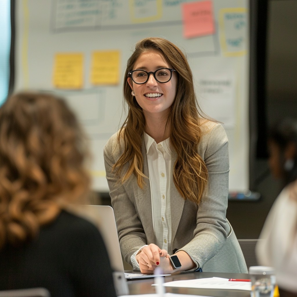 Young woman at business meeting