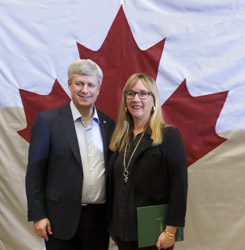 Diana Wilson with PM Harper