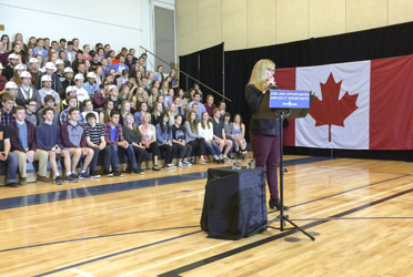 Diana Wilson speaks at PM's announcement