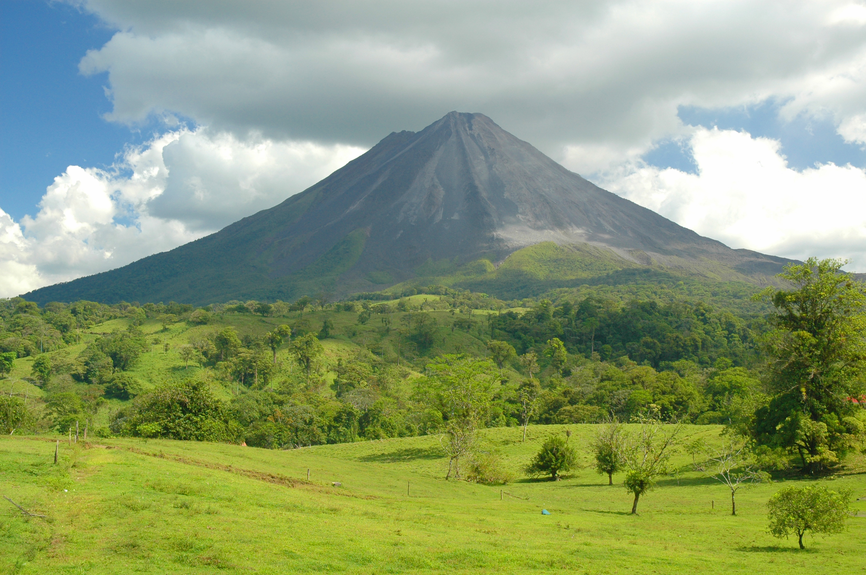 Cone-shaped volcano in Costa Rica.