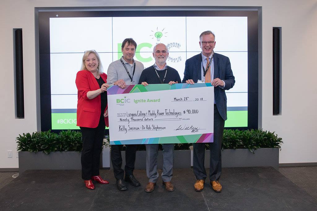 BCIC President and CEO Shirley Vickers, Kelly Sveinson, Dr. Rob Stephenson, Minister of Jobs, Trade and Technology Hon. Bruce Ralston