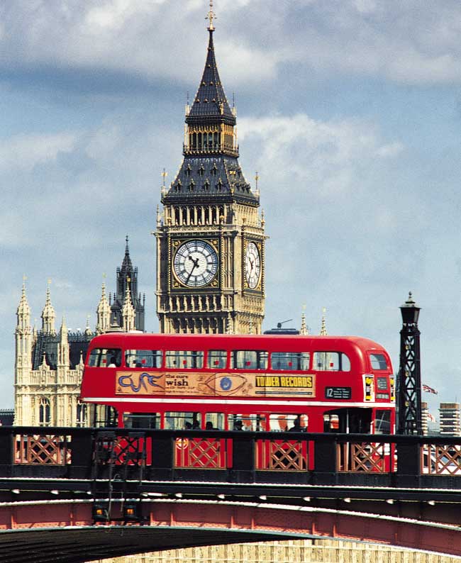 Photo of London tower and red double decker bus