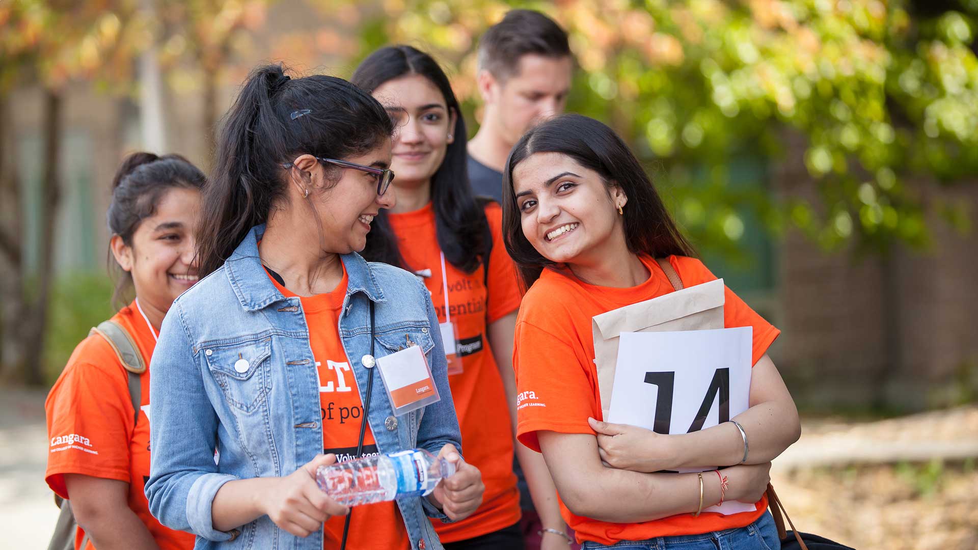 International students at an orientation event 