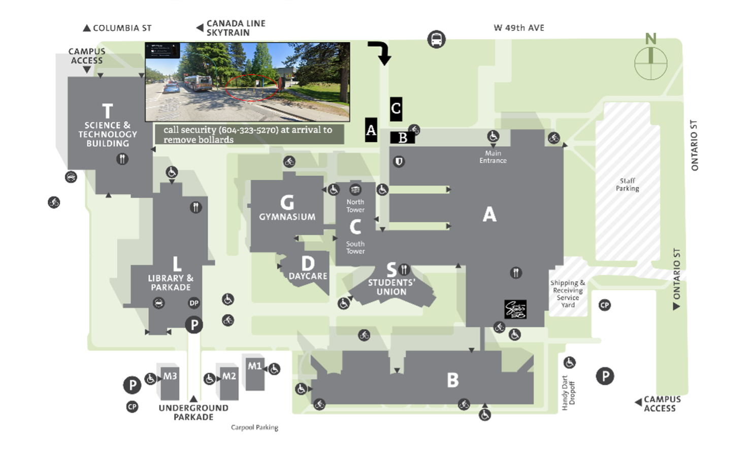 Food Truck Map - north of campus security office