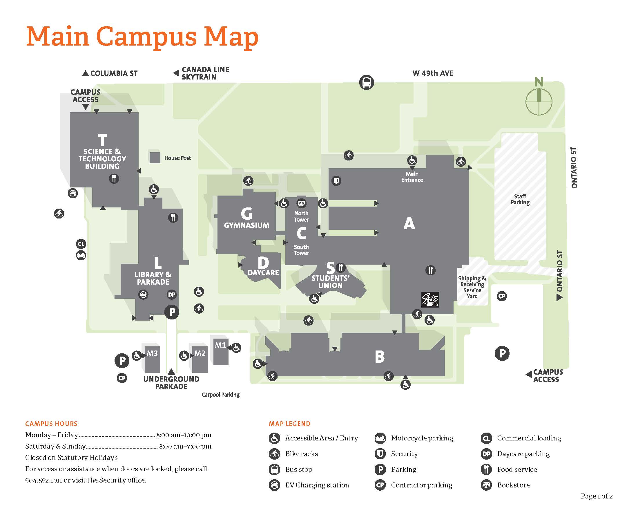 Langara main campus map