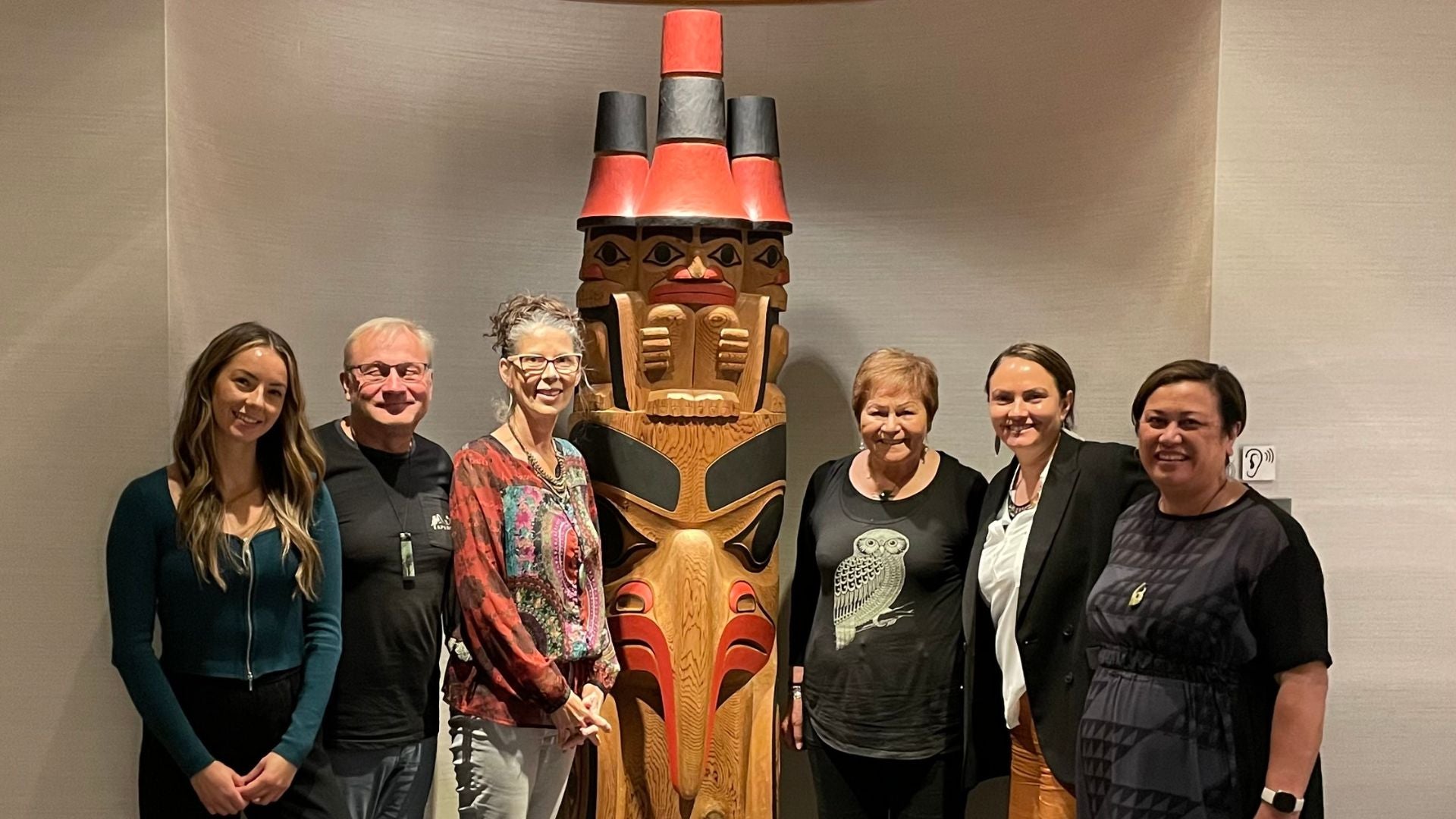 Olivia Craggs (far left) poses with others.