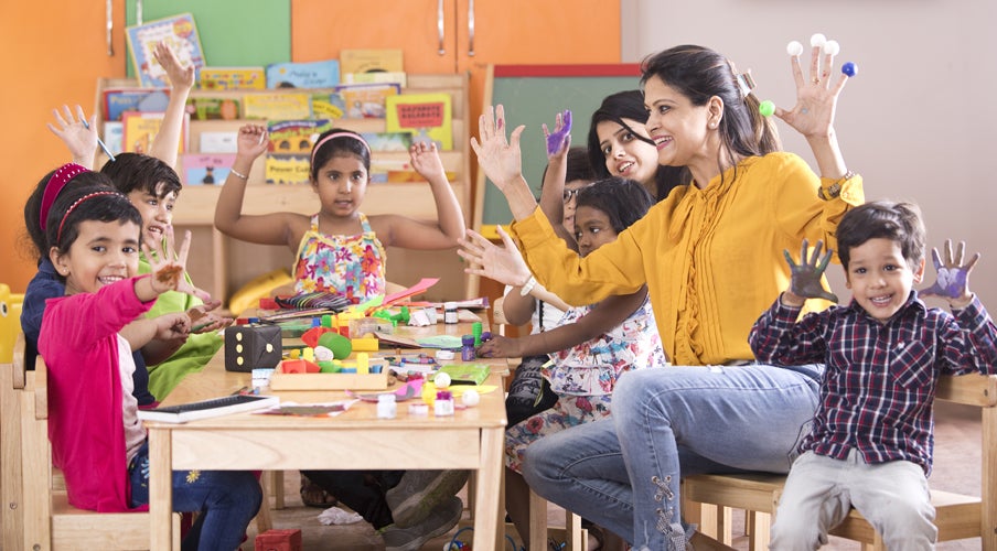 Young children in a school environment