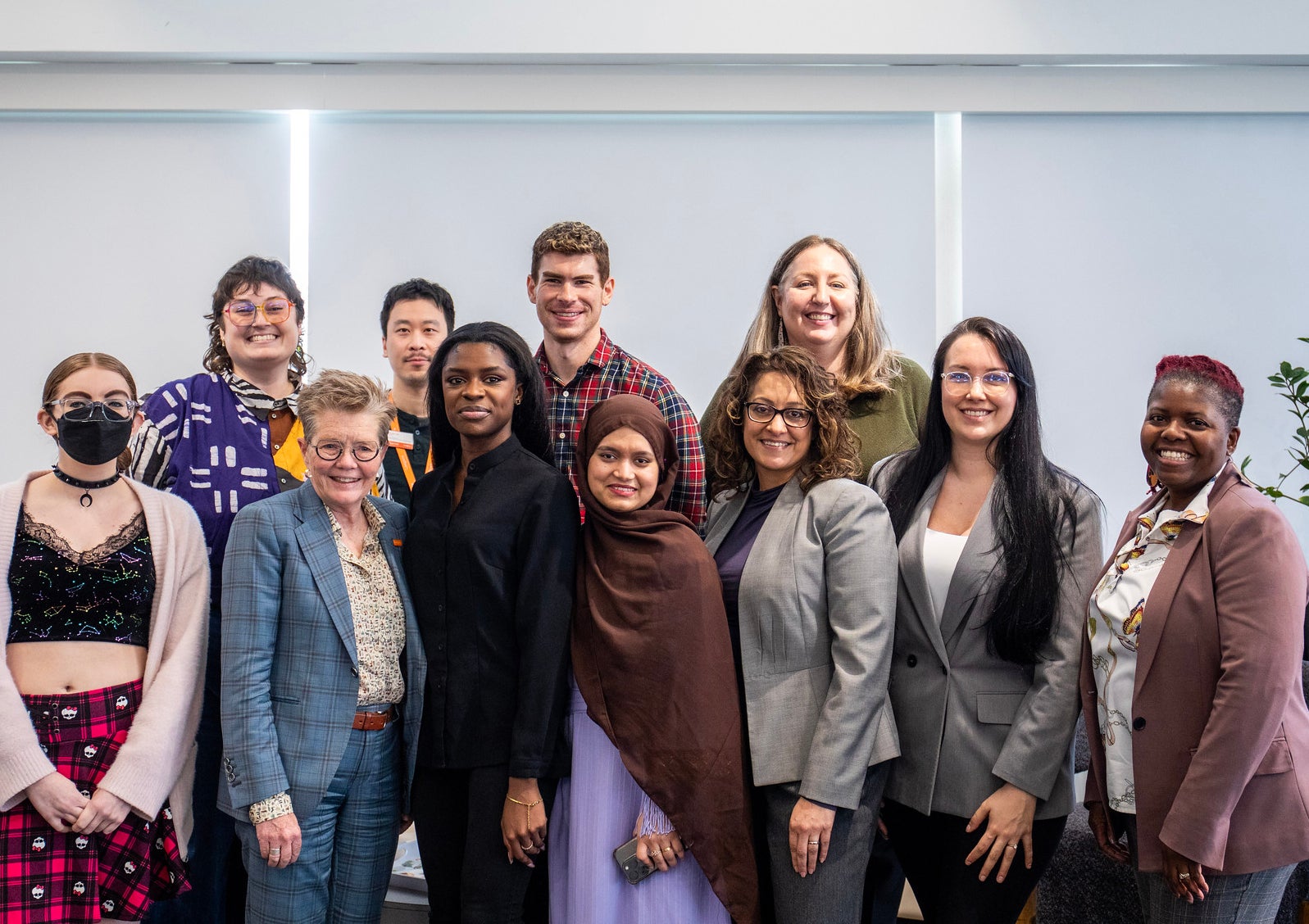 Paula Burns with a group of students and members of the EDI team.