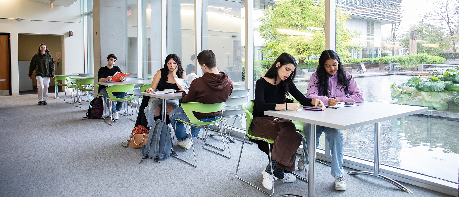 Students working in the Library