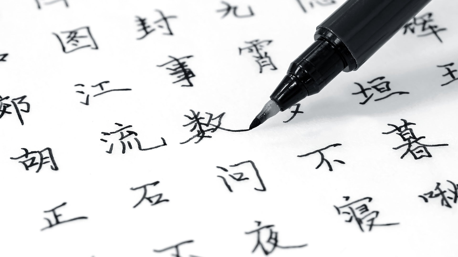 Chinese characters written on a piece of white paper.