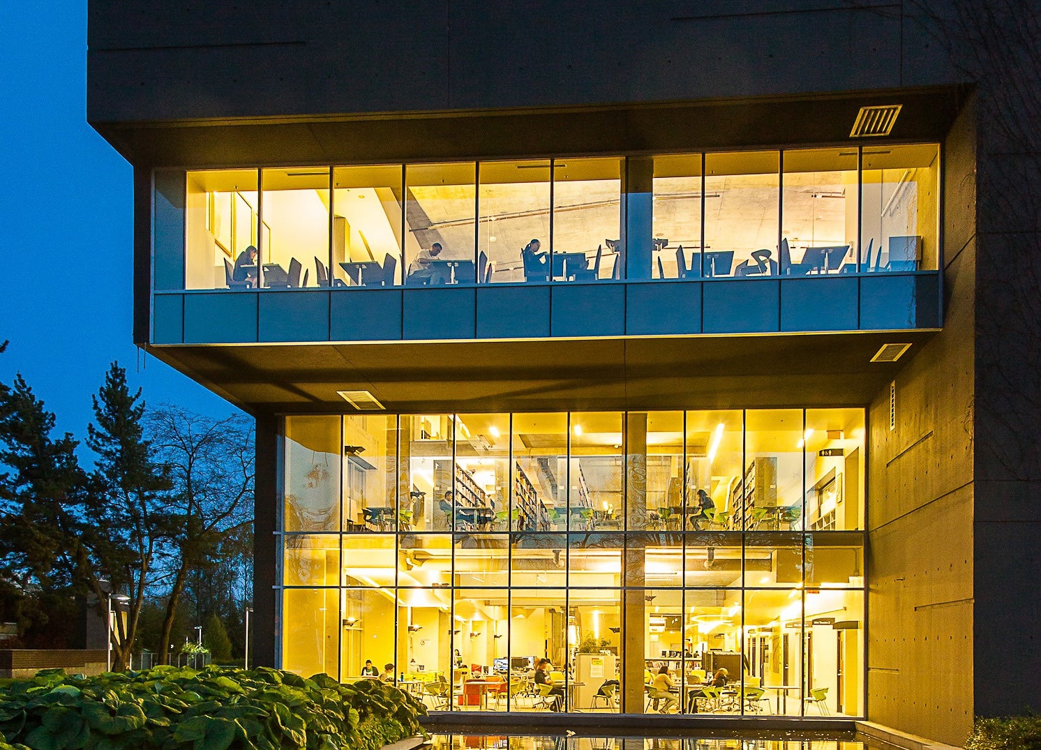 Langara College Library at Night