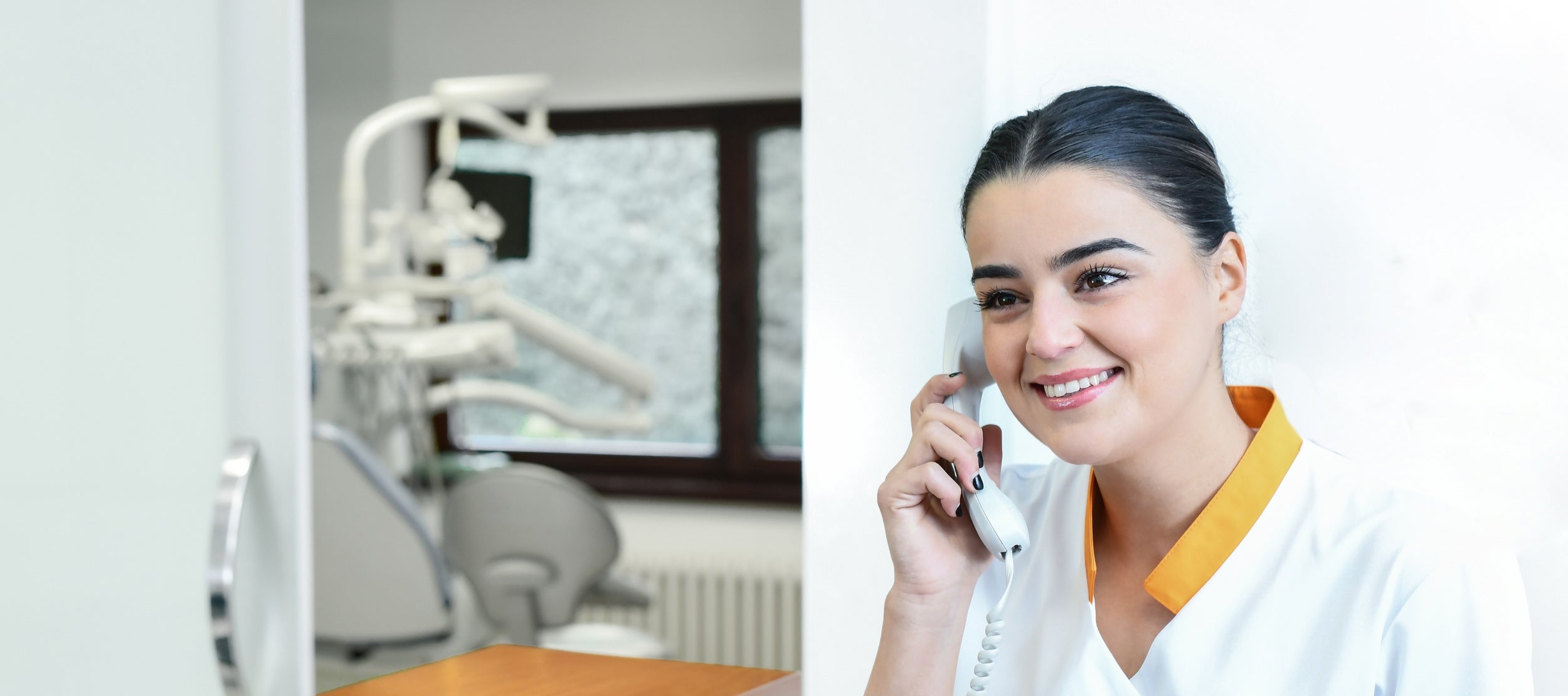 Dental office reception desk.