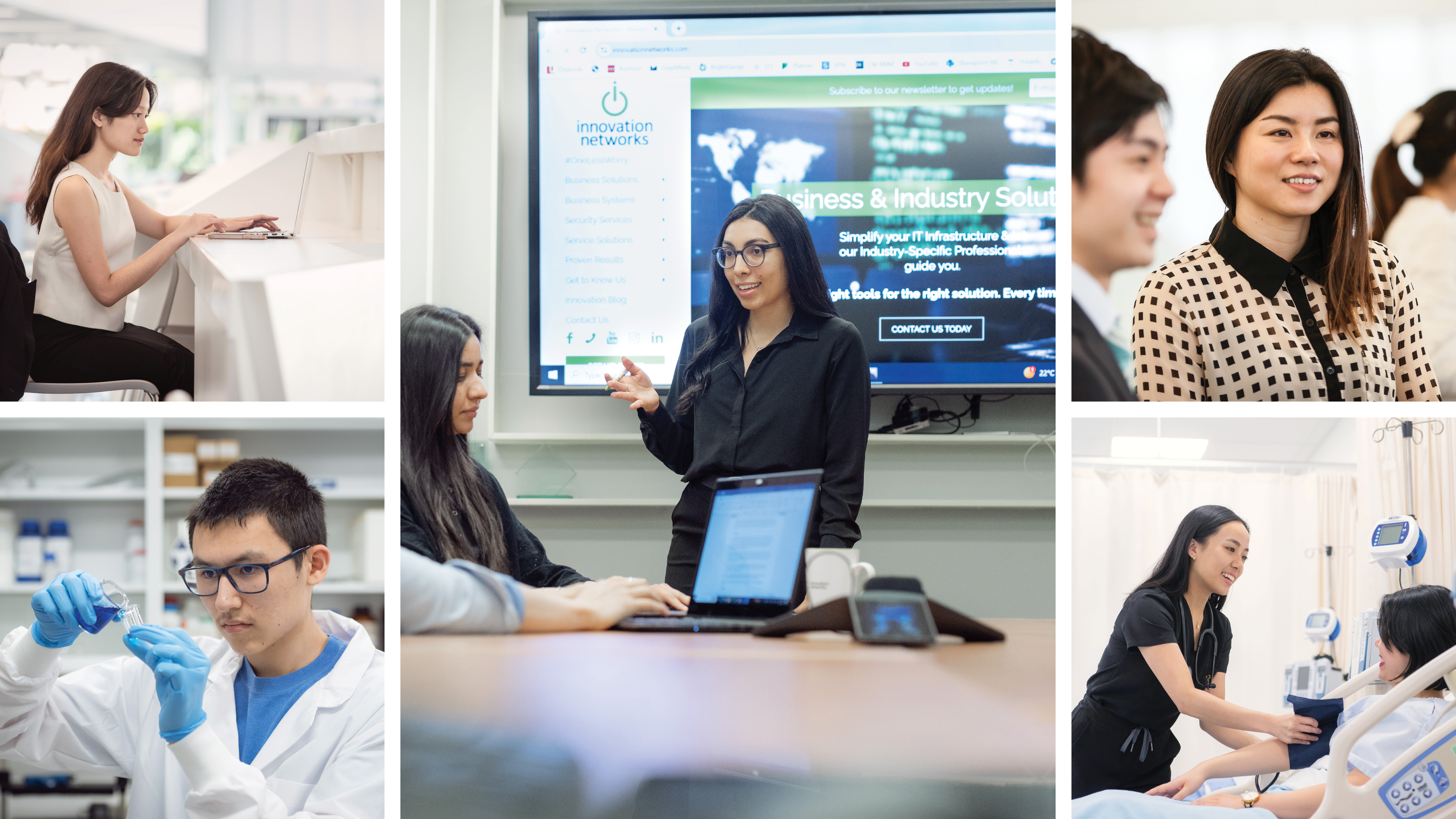Collage of CCWIL students in their work scenarios.
