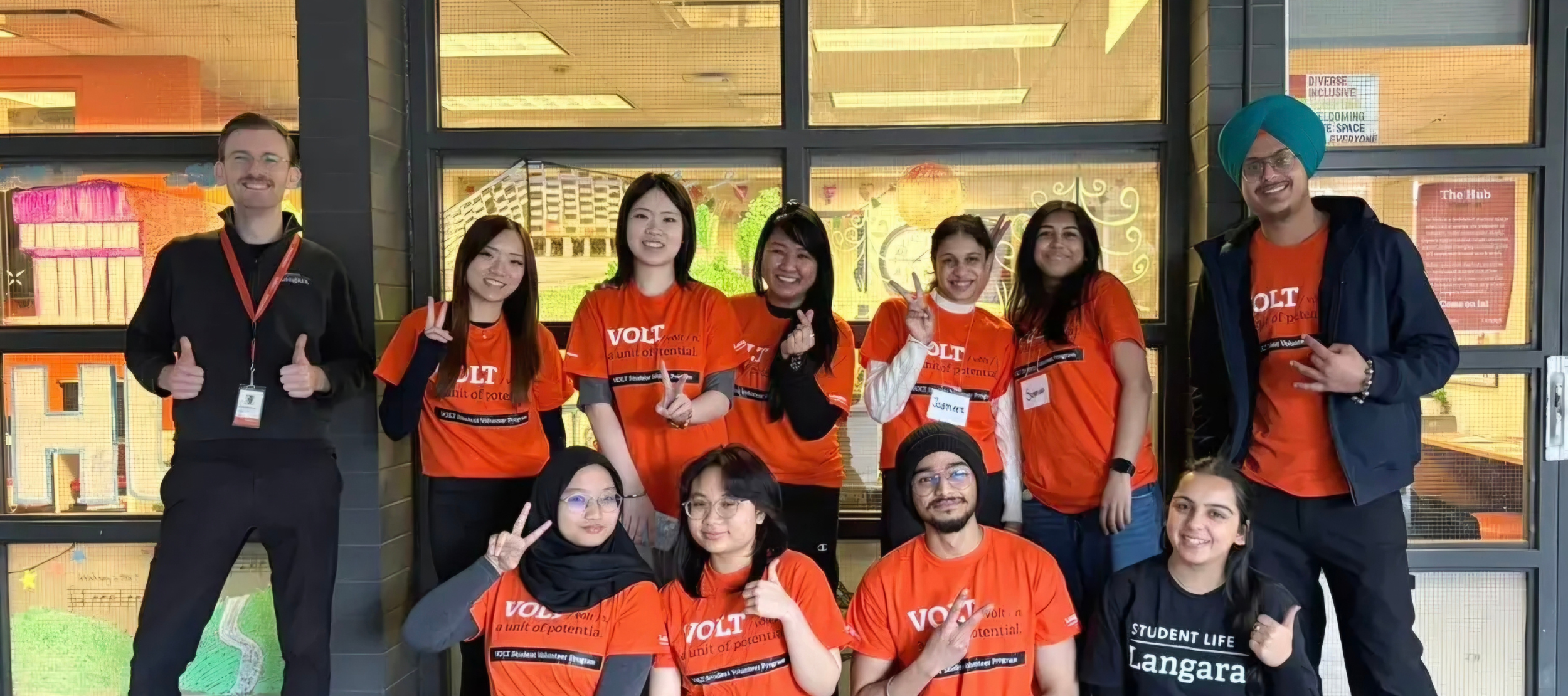 VOLT team members in front of the Hub.