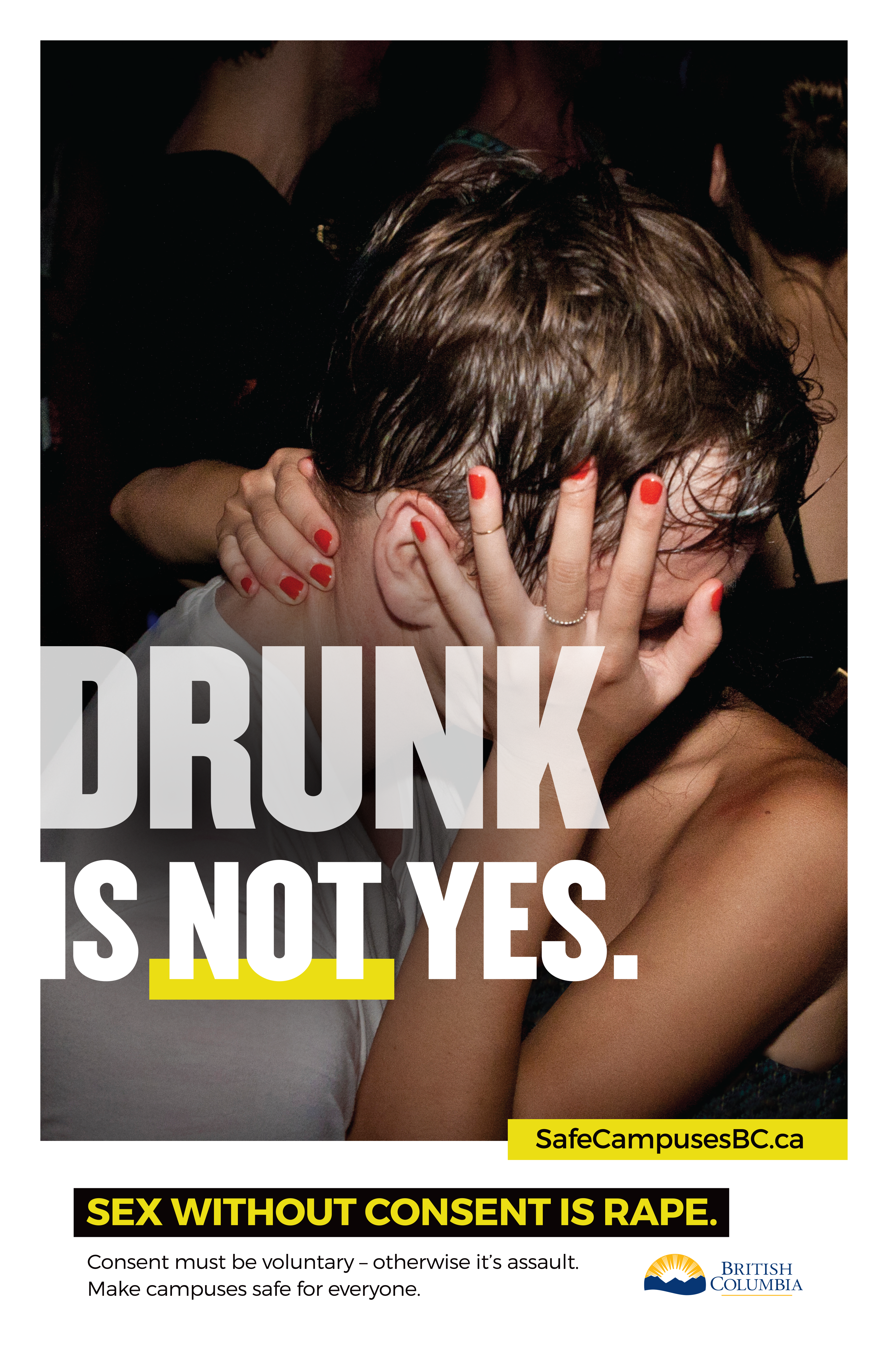 A Poster by Safe Campuses BC, with the statement: