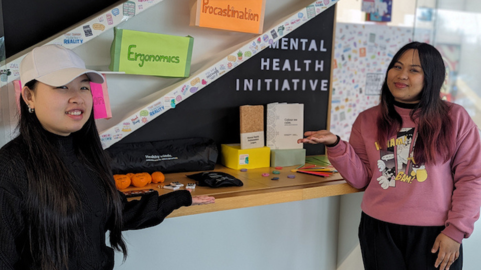 Students with their mental health awareness station.