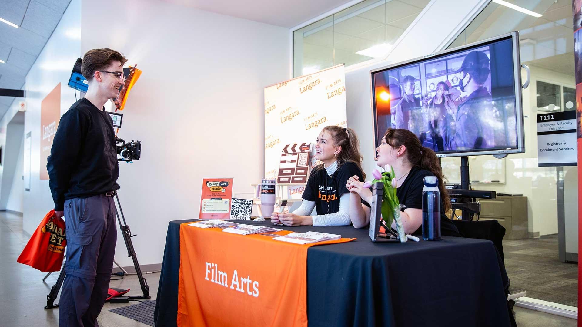 Student requesting information about the Film Arts program