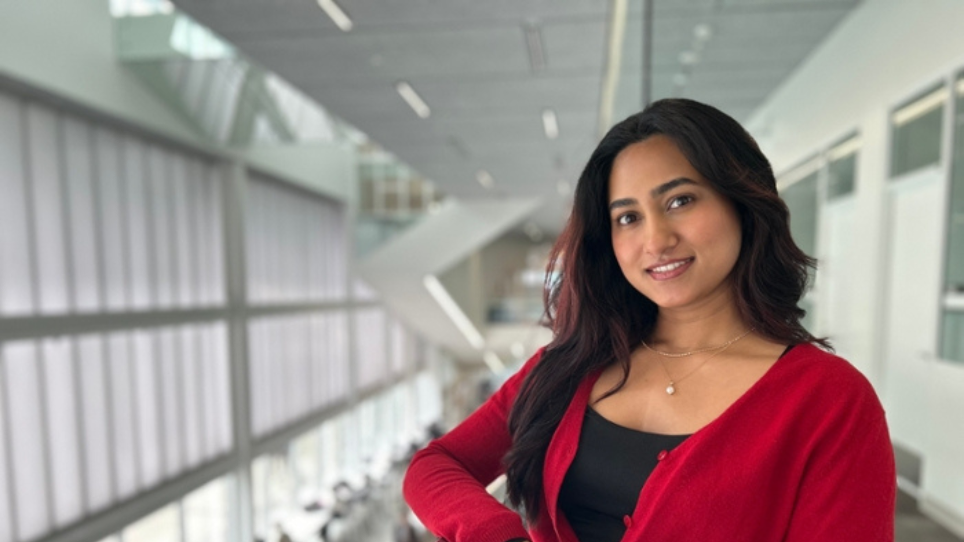 Work-Integrated Learning Student Nitika inside the T-building