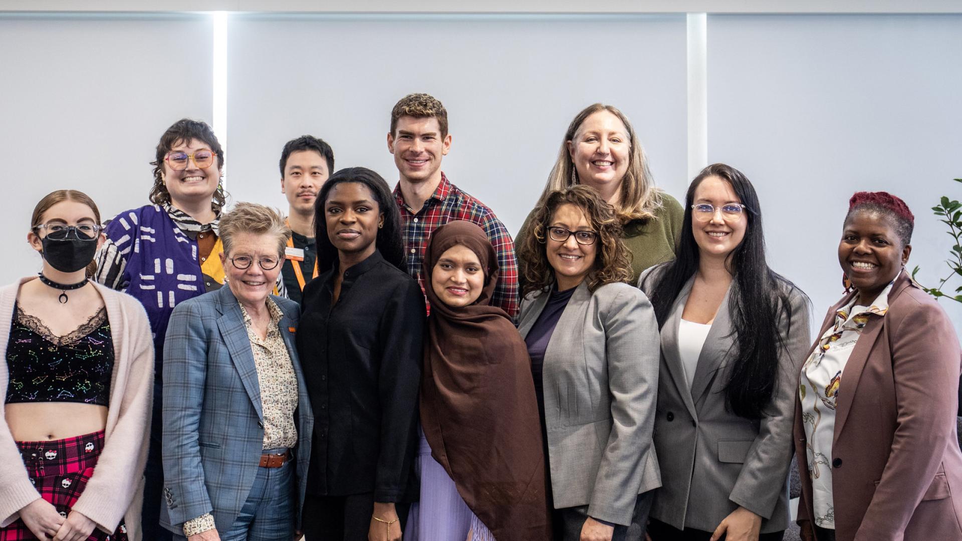 Paula Burns with a group of students and members of the EDI team.