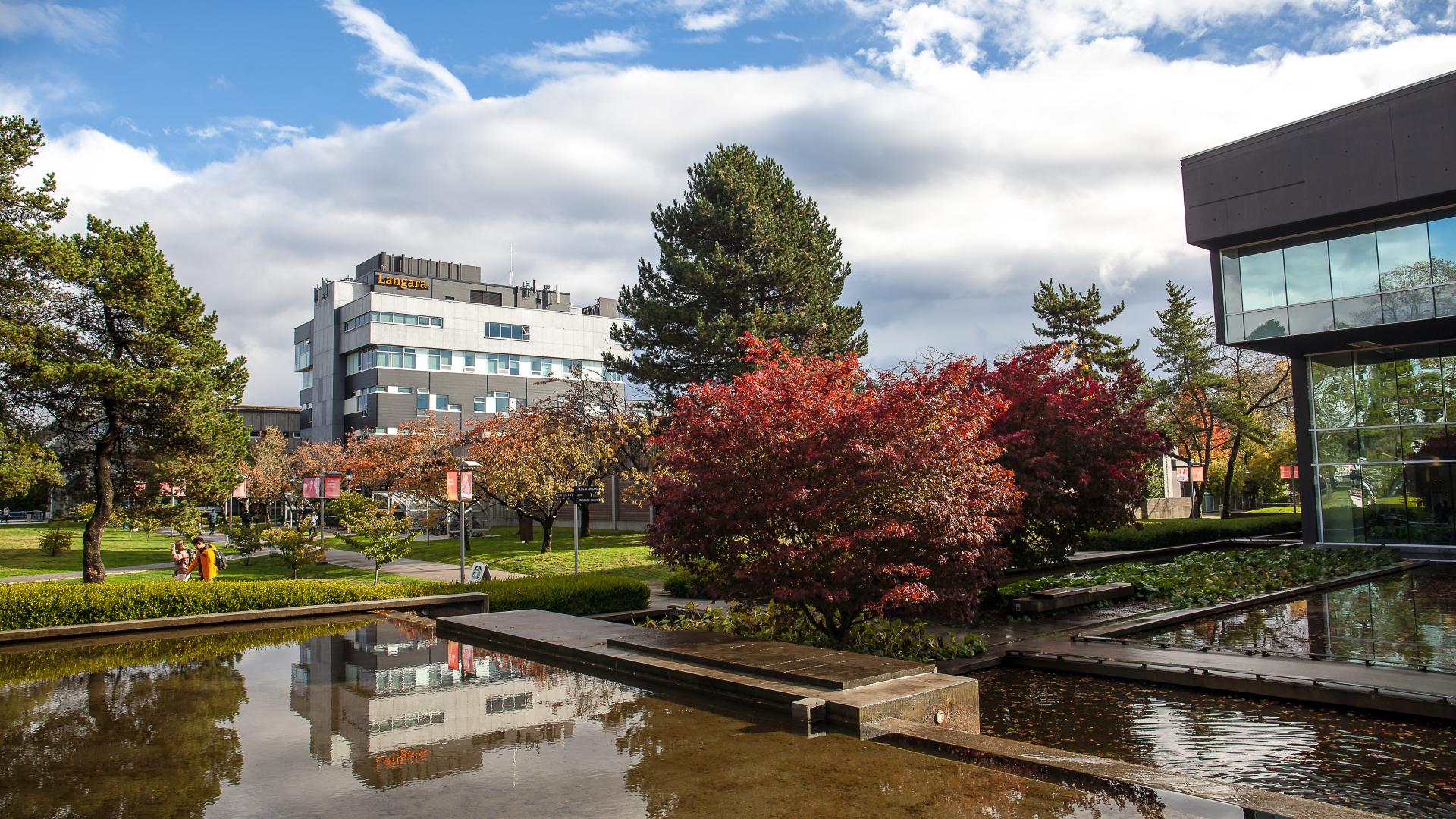 Langara College's campus during fall.