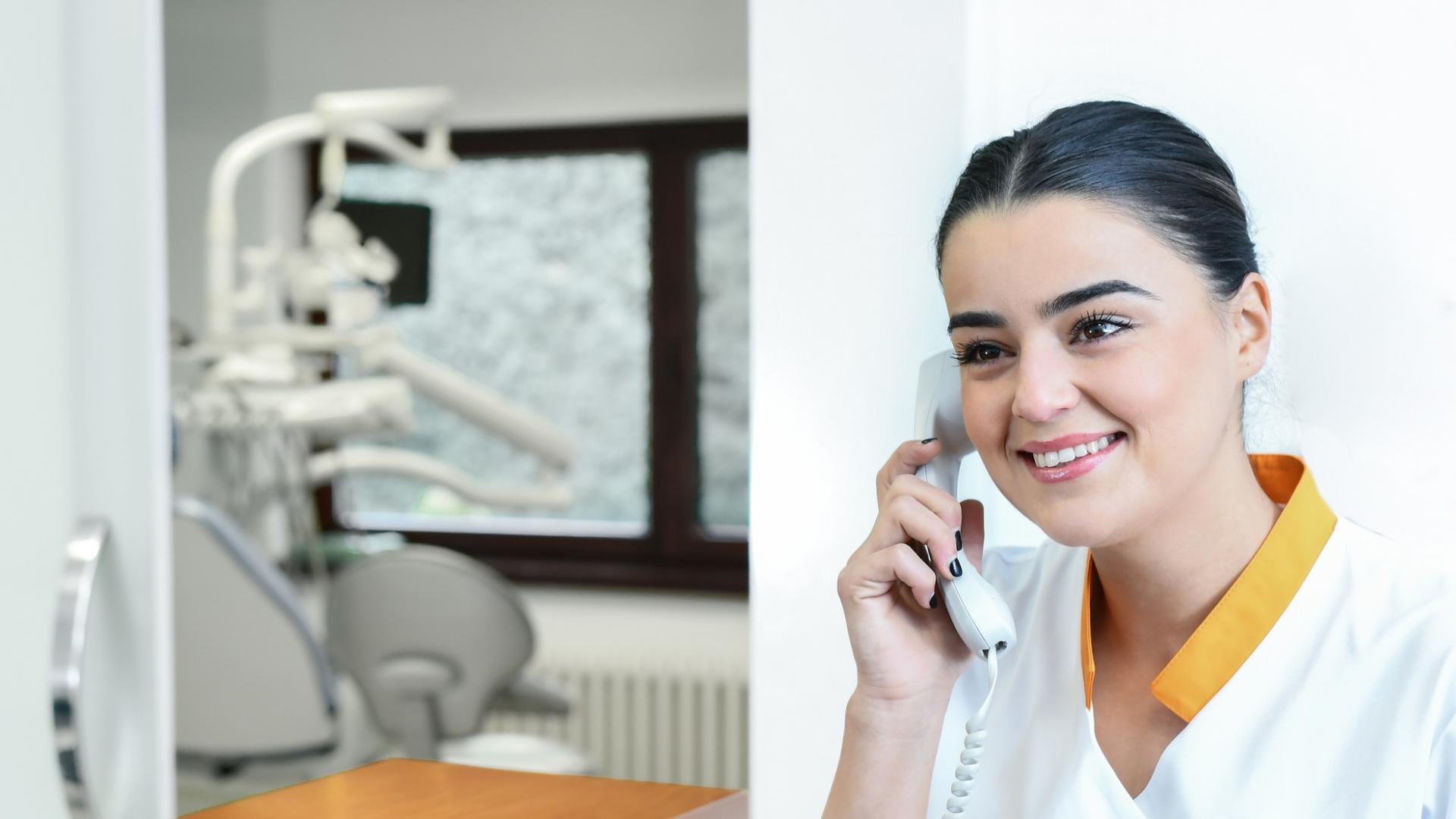 Dental office reception desk.