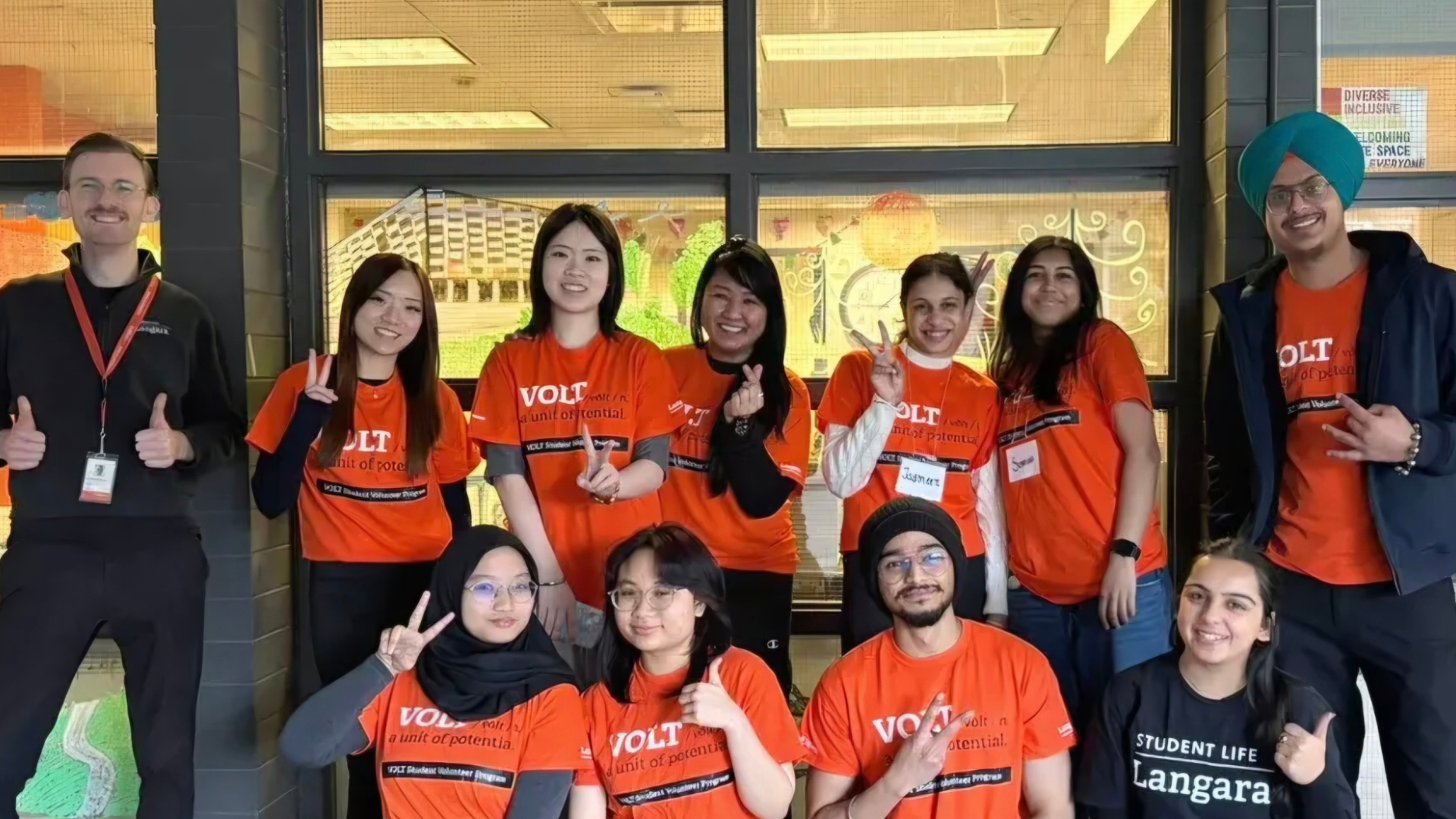 VOLT team members in front of the Hub.