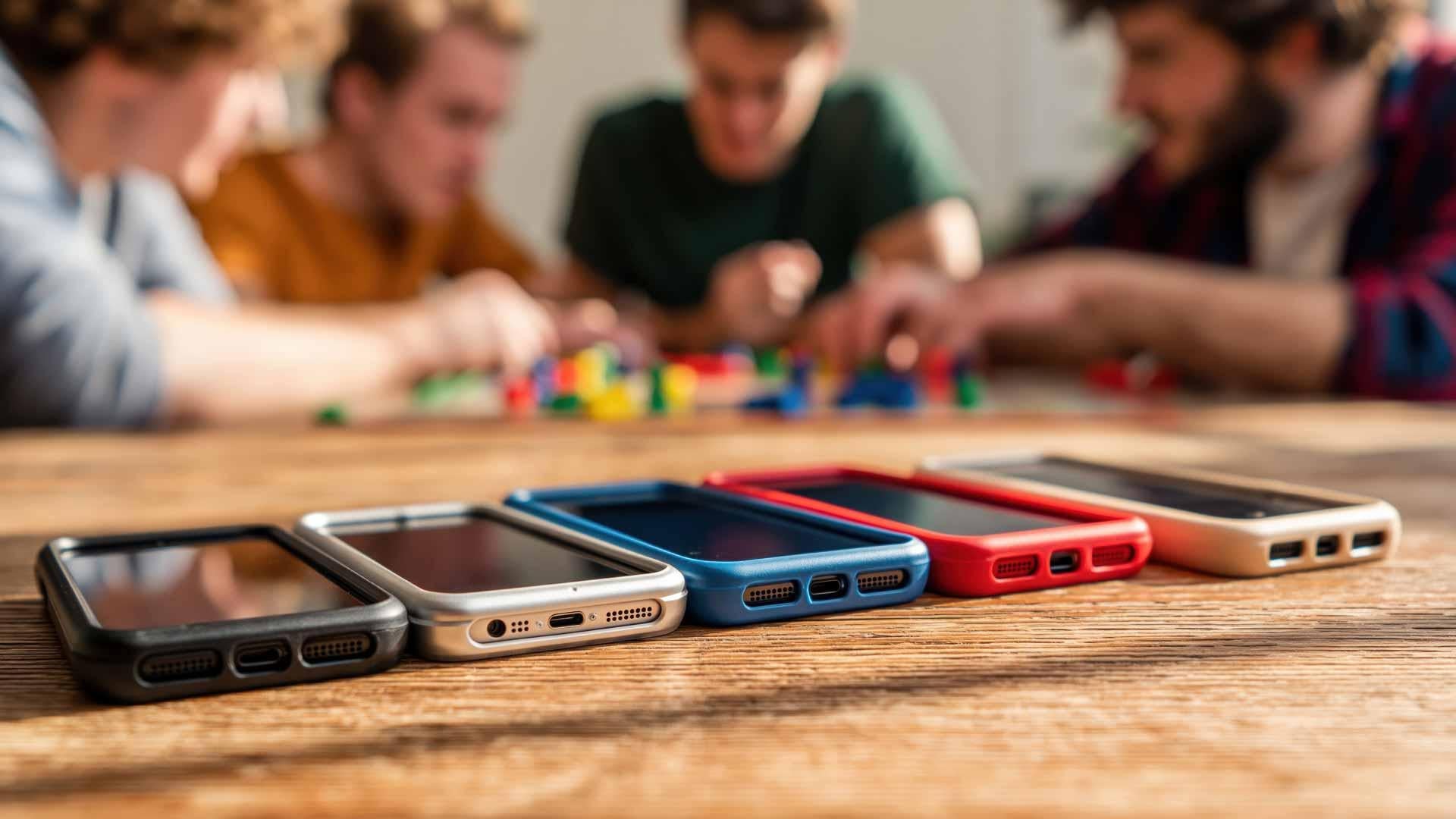 Students playing games together with their phones put away.