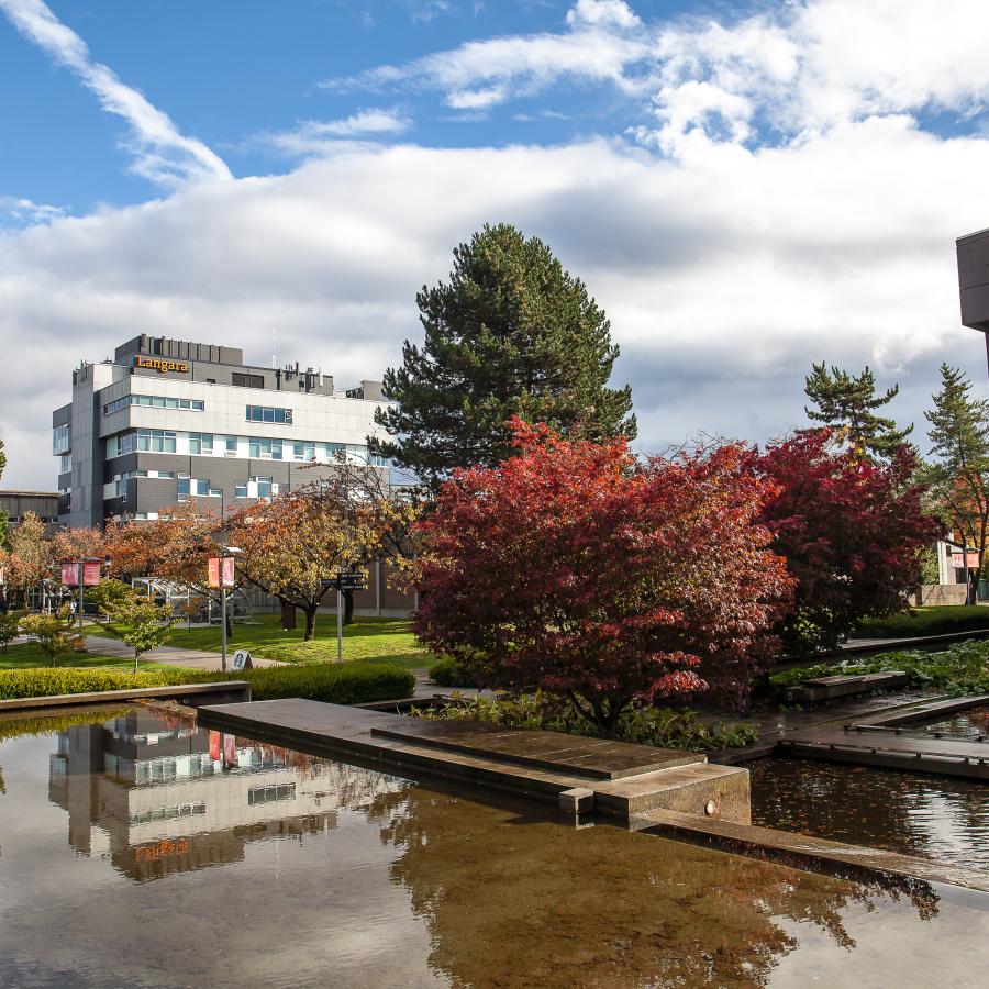 Langara College's campus during fall.