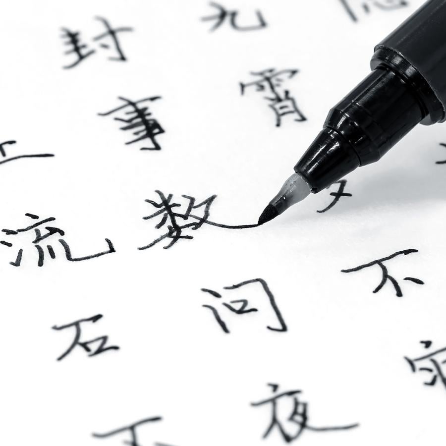 Chinese characters written on a piece of white paper.