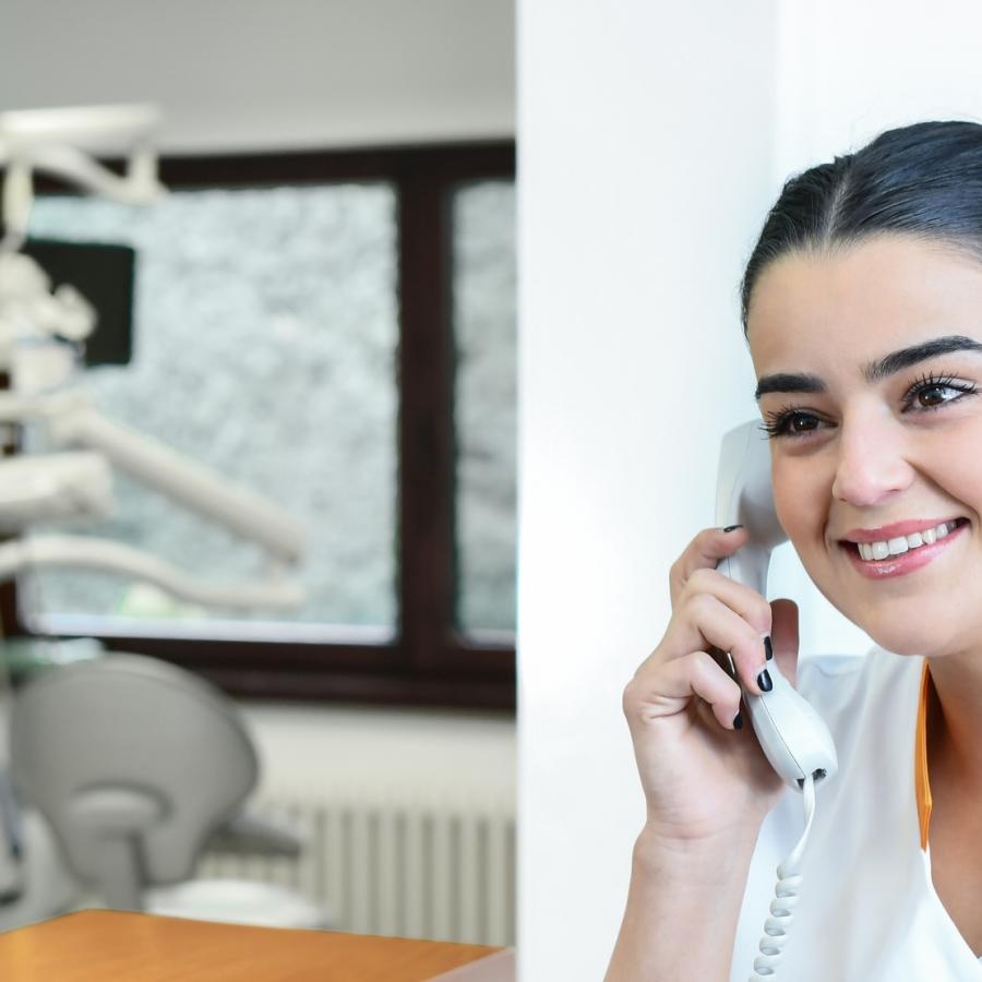 Dental office reception desk.