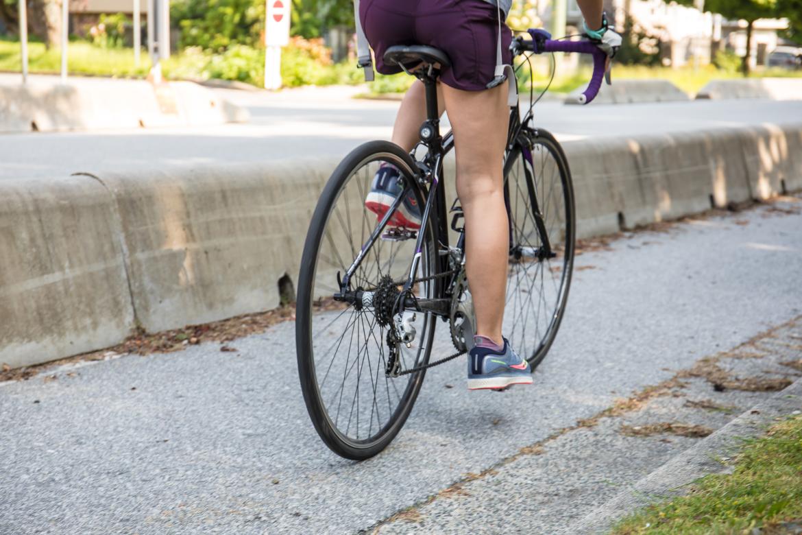 Someone riding a bike.