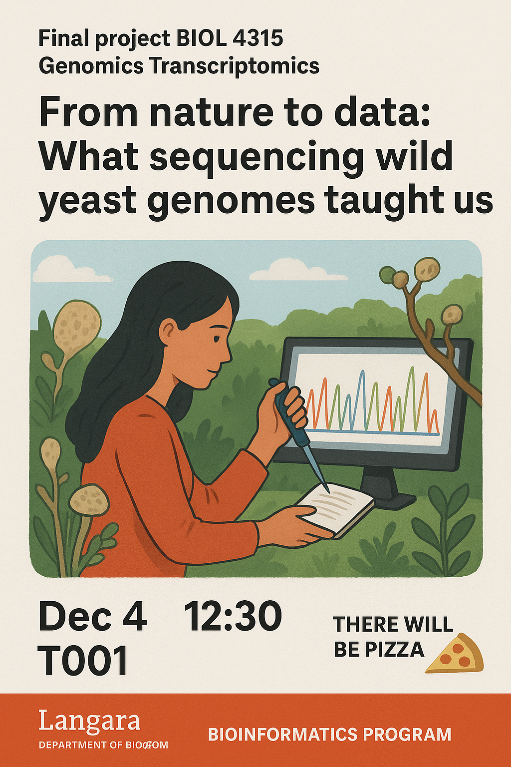 poster with a girl sequencing genomes