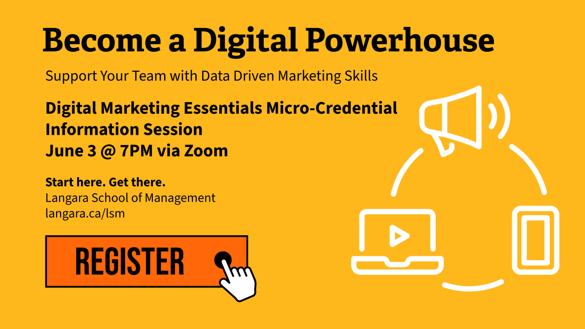Graphic highlighting Digital Marketing Essentials Microcredential Become a Digital Powerhouse