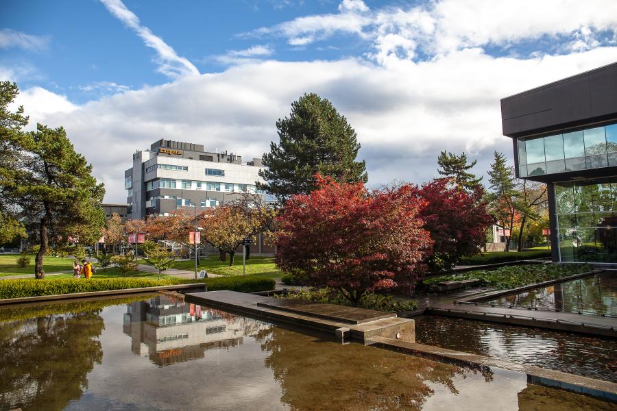 Langara College's campus during fall.