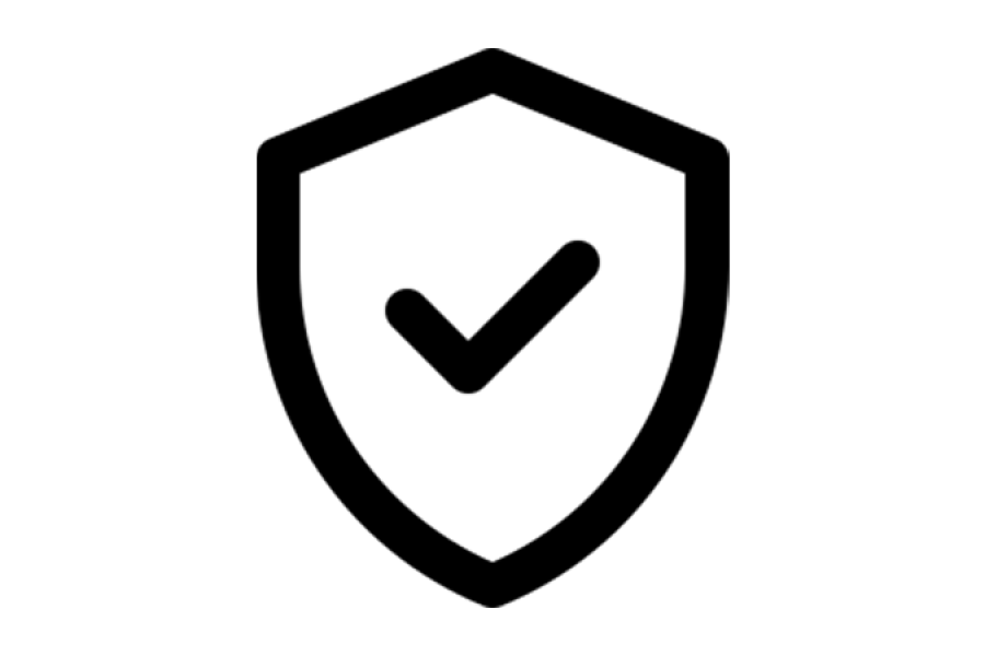 Icon of a shield bearing a check mark.