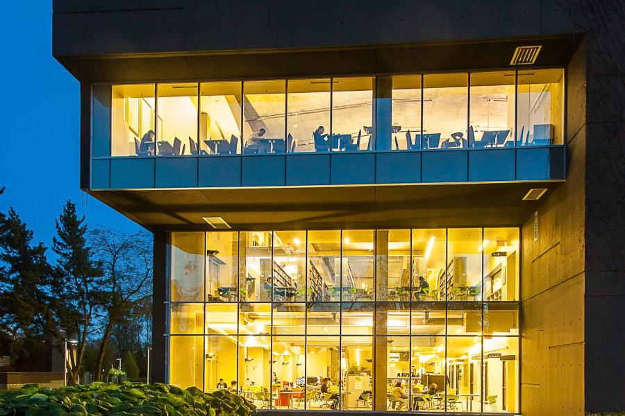 Langara College Library at Night